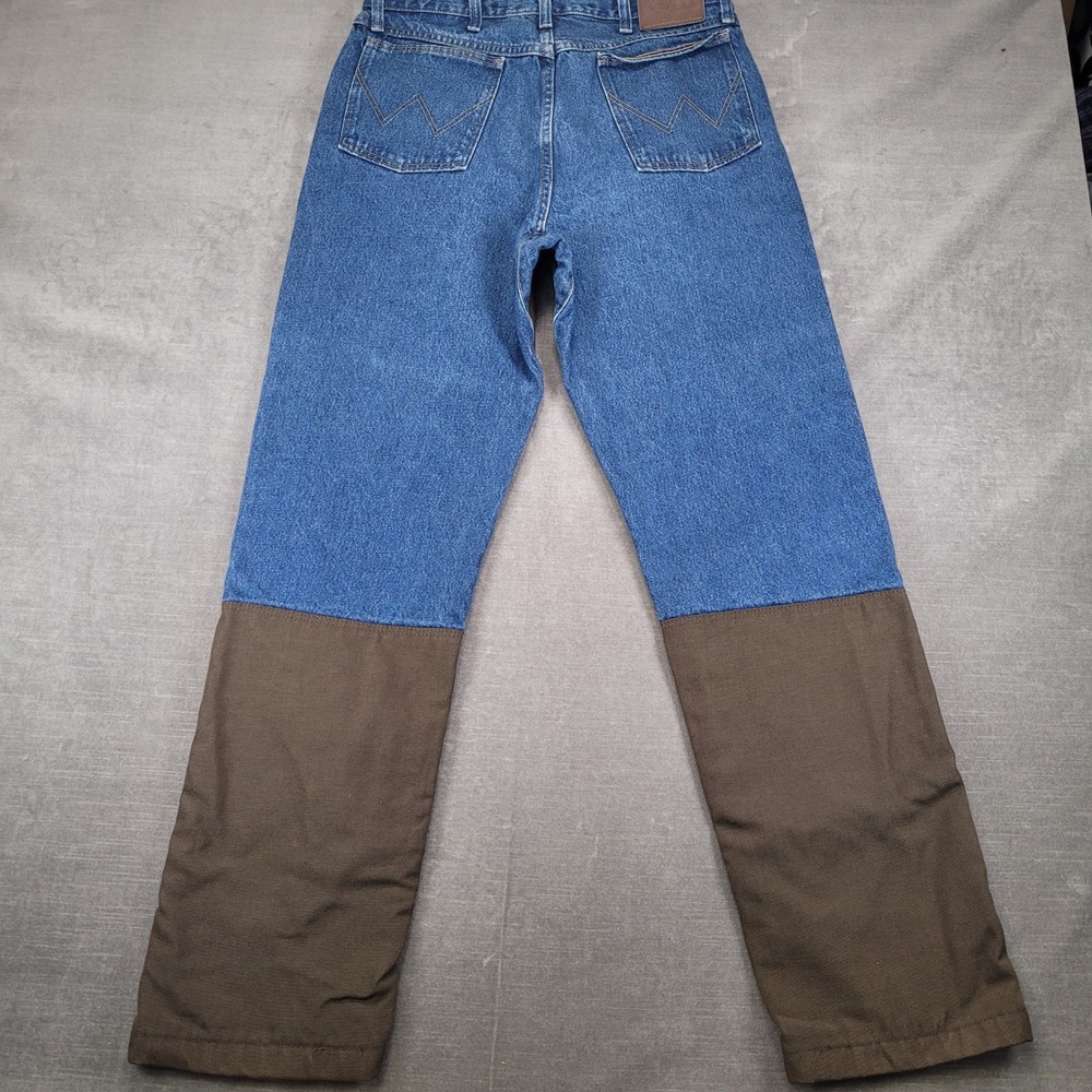 Wrangler‎ Mens Blue Denim Brown Nylon Brush Upland Hunting Pants 34x34 Pro Gear - Picture 3 of 6